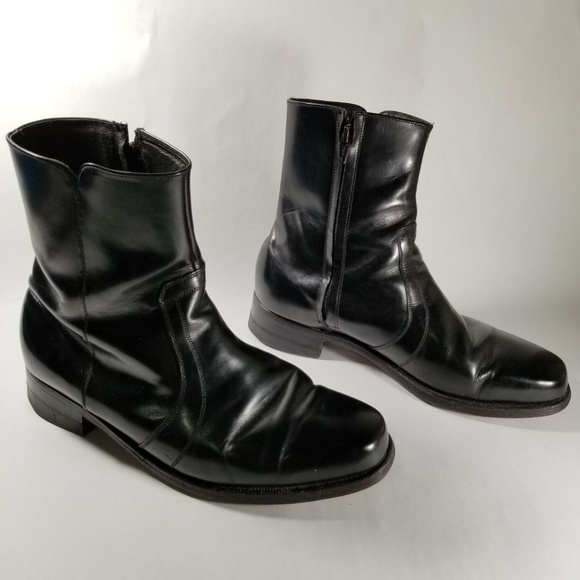 mens black square toe ankle boots